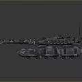 Modern Military Tank With Camouflage Pattern Main Gun Antenna And Armored Hull
