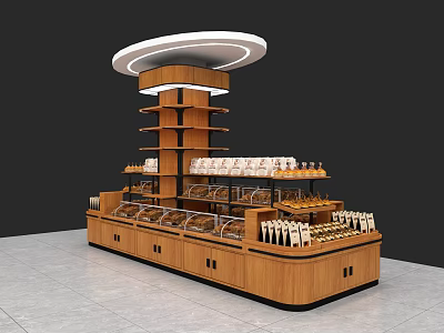 Bread Rack Bread Bakery Showcase Shelves Showcase Styling Pillars Scene Stack 3d model