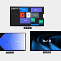 Modern TV Screens Displaying App Icons Data Charts And Sleek Interface Design 3d model