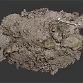 Irregular Shaped Rock Sample With Soil Moss And Rough Surface In Natural Environment 3d model