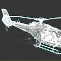 Modern White and Orange Helicopter With Rotor Blades Cockpit And Landing Gear
