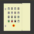 Computer Controlled Industrial Control Cabinet With Electronic Components Buttons And Indicator Lights