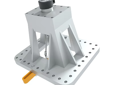 Industrial Mechanical Support Structure With Base Frame Mounting Holes And Top Component 3d model