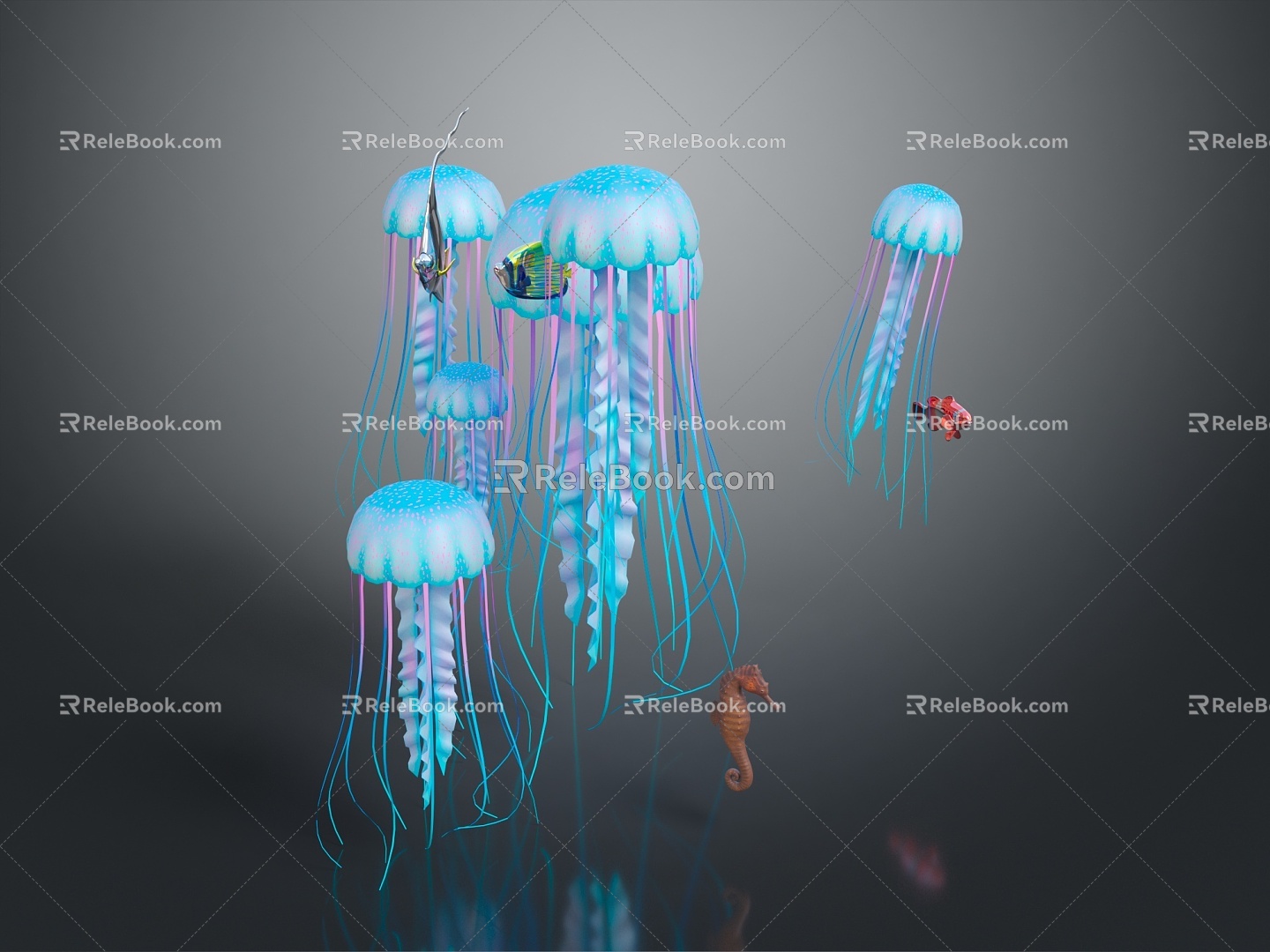 Jellyfish Sea Animal Fish Freshwater Fish Sea Fish Animal Game Animal Cartoon Animal Animal 3d model