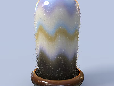 Colorful Patterned Home Humidifier With Brown Base And Flowing Liquid Mist 3d model