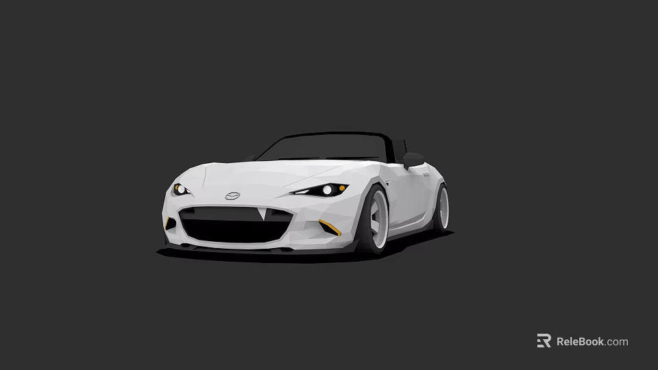 White Convertible Sports Car with Sleek Design Front Fascia and Alloy Wheels 3d model 