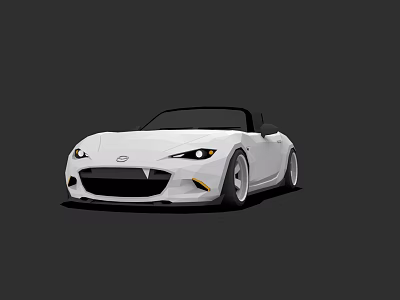 White Convertible Sports Car with Sleek Design Front Fascia and Alloy Wheels 3d model
