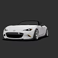 White Convertible Sports Car with Sleek Design Front Fascia and Alloy Wheels