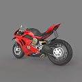 Red Ducati Sporty Motorcycle With Streamlined Body Black Accents And Alloy Wheels