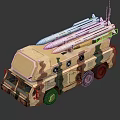Camouflage Military Vehicle Truck Equipped with Multiple Long Range Missile Launchers