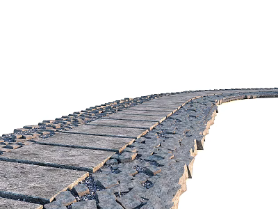 Modern Stone Road Stone Path Kupu Garden Road Tan Shi Lu Shan Road Trail 3d model