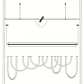 Stylish Modern Chandelier With Curved LED Light Strips And Brass Frame Accents