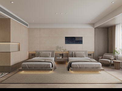 Quiet Hotel Double Room 3d model