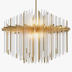 Modern chandelier lamp glossy pendant lantern 3d model