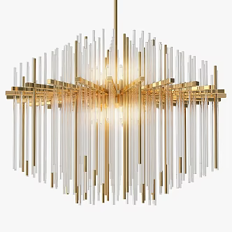 Modern chandelier lamp glossy pendant lantern 3d model