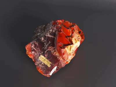 Natural Stone And Wood Craft With Red Texture For Home Decor Accents 3d model