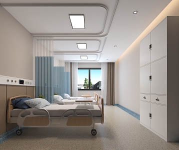 Modern Ward Three-Person Ward 3d model