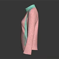 Pink And Turquoise Modern Jacket With Stand Collar And Zipper Design