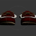 Red Slippers with White Fur Lining Stitching Bow Tie Laces Brown Sole Comfortable Home Wear