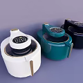 Modern White Green Black Kitchen Appliances With Digital Display And Sleek Design