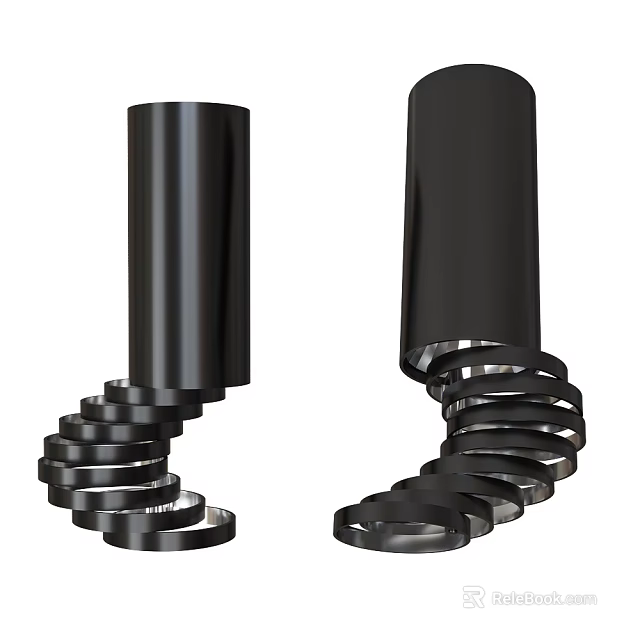 Modern Black Spiral Metal Chandelier Design With Unique Structure For Interior 3d model 