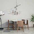 Modern Dining Table and Chair Combination Simple Dining Table and Chair Combination 3d model