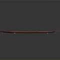 Long Red Traditional Wooden Boat With Classic Hull Design On Gray Background