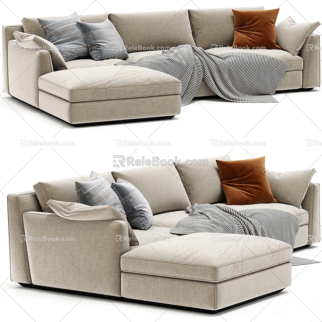 HomeEllington Recliner Sofa 3d model