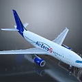 AirZeroG Modern Commercial Airliner With White Body Blue Tail And Engines