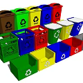 Public Facilities Colorful Recycling Bins for Waste Sorting with Different Symbols