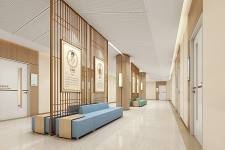 New Chinese Hospital Aisle Hospital Corridor 3d model