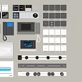 Modern switch socket combination 3d model