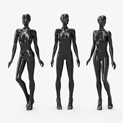Black Commercial Full Body Mannequins Used In Retail Store Display Equipment 3d model