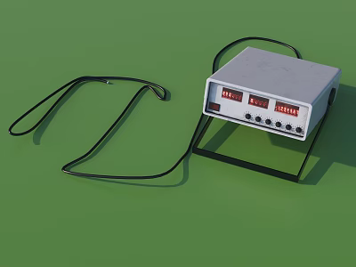 Industrial Equipment With Digital Displays Control Panel On Stand And Connected Cables 3d model