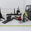 Industrial Equipment Featuring Various Forklift Models Pallet Trucks And Stackers For Handling