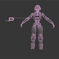 Detailed Gray Humanoid Robot With Mechanical Armor Helmet And Articulated Joints