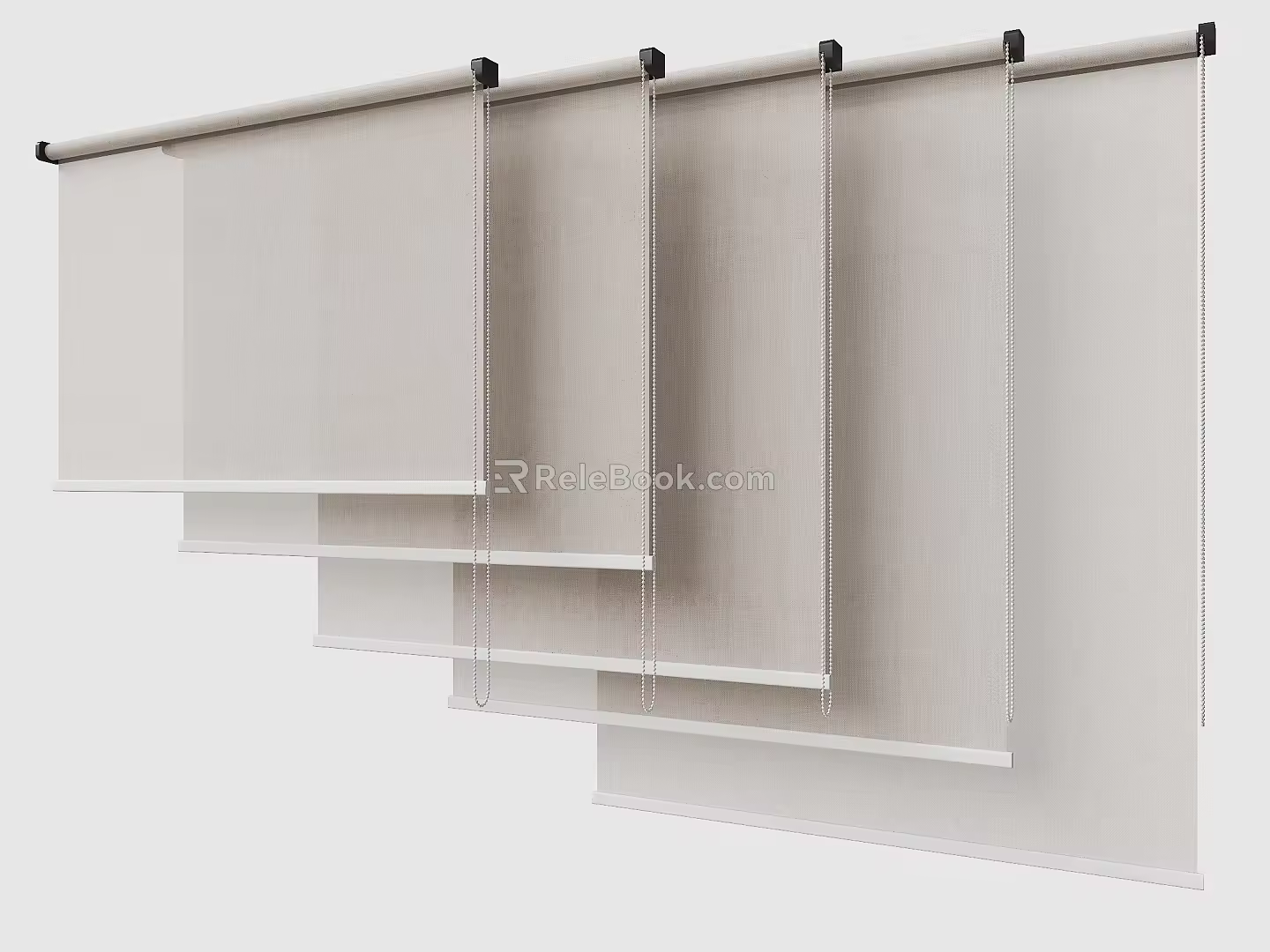 Modern Office Roller Shutter Floor to Floor Window Roller Shutter Roller Shutter Curtain Cloth Blind 3d model