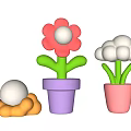 Cute Cartoon Table Lamps With Flower Cloud Pebble Shaped Designs For Kids Room