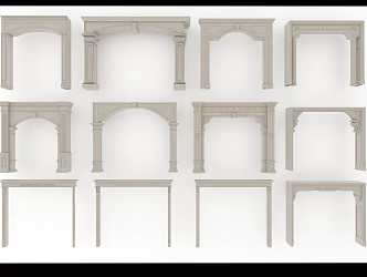 European style door cover 3d model