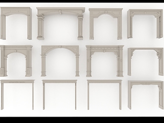 European style door cover 3d model