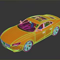 Orange Sports Car with Black Roof and Sleek Modern Design Alloy Wheels on Reflective Surface