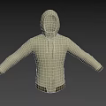 Beige Hooded Jacket With Zipper Closure And Side Pockets For Casual Wear