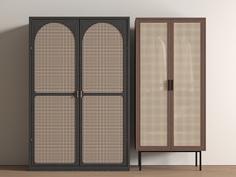 modern rattan wardrobe 3d model