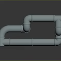 Pipe water pipe valve iron pipe fitting flange tee joint pipe water pipe valve 3d model