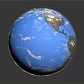 Blue Globe With White Clouds And Land Areas On Gray Background With Reflection 3d model