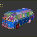 Modern bus minibus minivan driverless bus 3d model