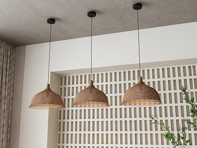 Nordic rattan chandelier model