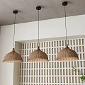 Nordic rattan chandelier 3d model