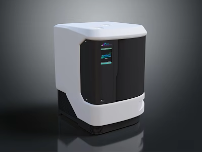 Modern White And Black Electronic Appliance With Digital Display And Sleek Design 3d model