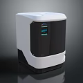 Modern White And Black Electronic Appliance With Digital Display And Sleek Design